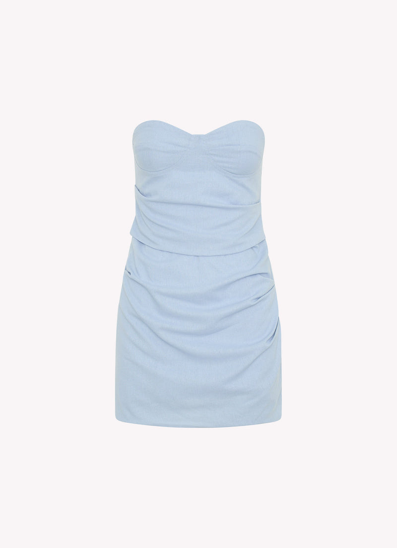 Arlene Bustier Mini Dress - Blue