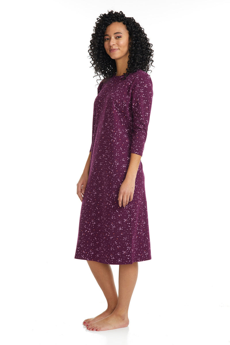 Womens Nightgown - Soft, and Comfortable, Cotton Spandex Pajamas - STARS - RE132